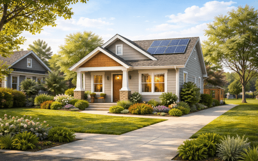 Small single-family home reflecting home design trends for 2026, including efficient layout and manageable size.